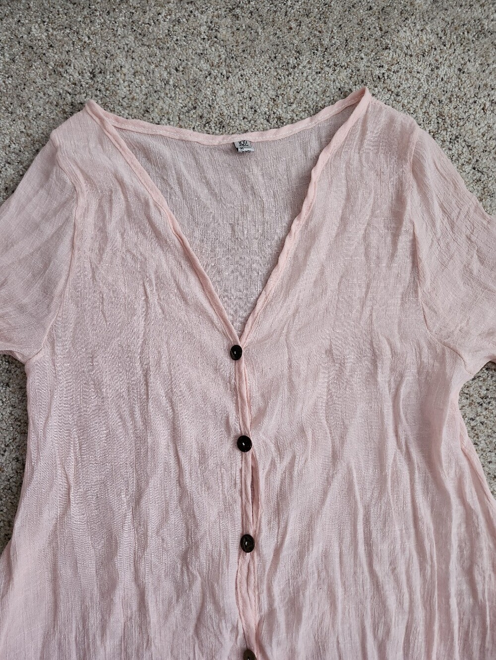 Pink Button Down Flowy Top - Picture 2 of 6